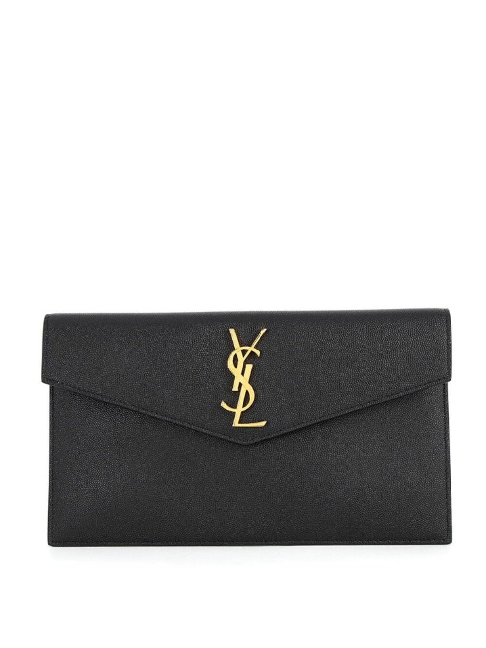Saint Laurent Paris Clutch Uptown Gray de Poudre Embossed Leather Black
